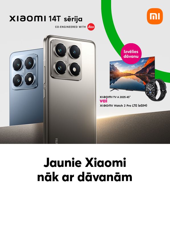 Pērkot jauno Xiaomi 14T vai 14T Pro, saņem viedpulksteni vai TV dāvanā