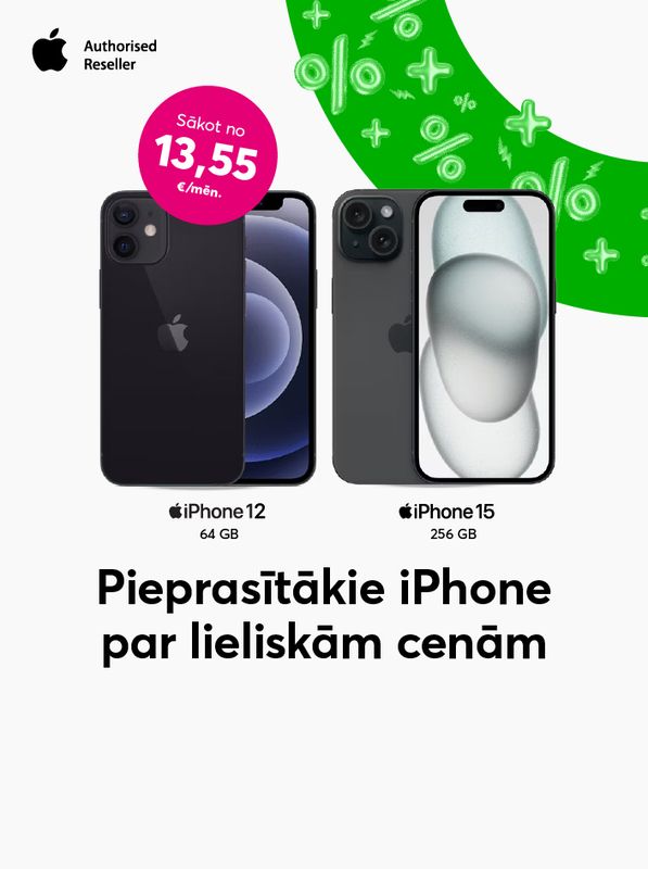 Pieprasītākie iPhone par lieliskām cenām, sākot no 13,55 eiro mēnesī