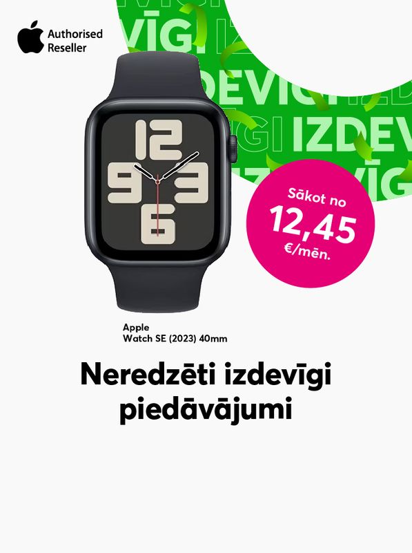 Apple Watch SE 40 milimetri sākot no 12,45 eiro mēnesī