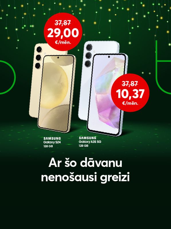 Samsung Galaxy A35 telefons par supercenu 10,37 eiro mēnesī