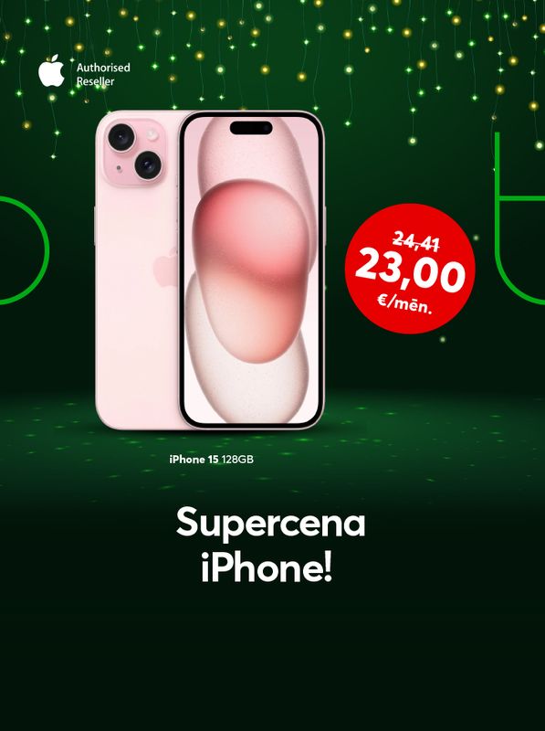 Supercena iPhone 15. Tagad tikai 23 eiro mēnesī