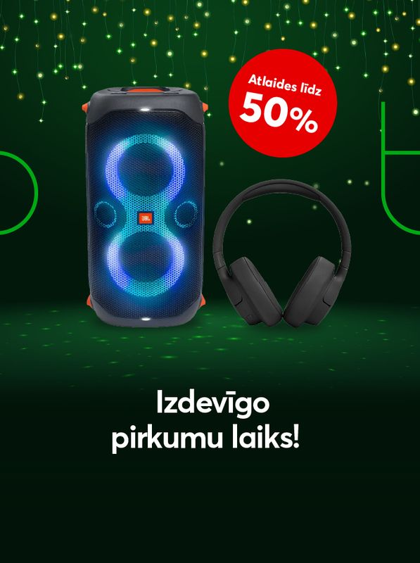 Izdevīgo pirkumu laiks ir klāt, pērc JBL produktus ar 50 procentu atlaidi