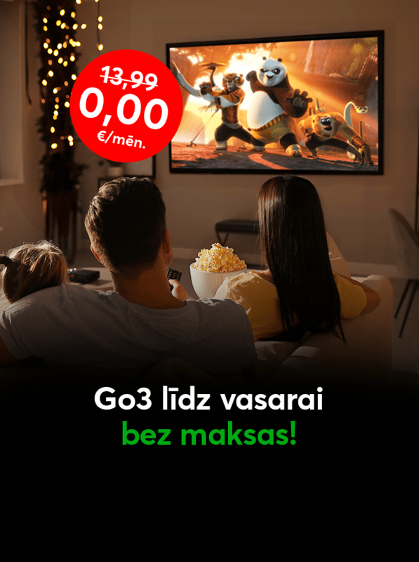 Pieslēdz Go3 satura paku TV + Filmas pie Bites 13,99 eiro mēnesī un skaties bez maksas līdz vasarai