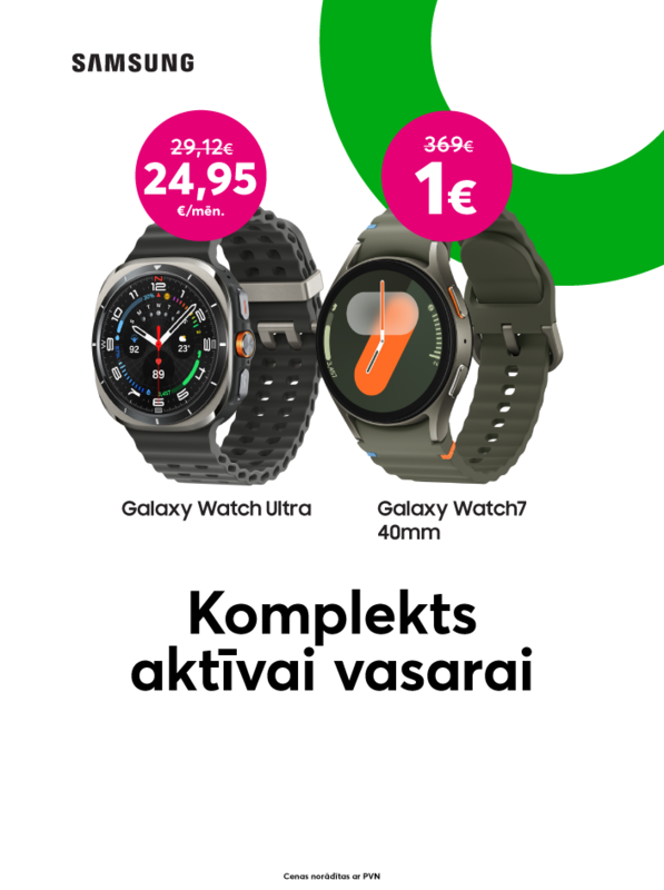 Pērkot iespaidīgo Galaxy Watch Ultra, otrs viedpulkstenis tikai par 1 €!