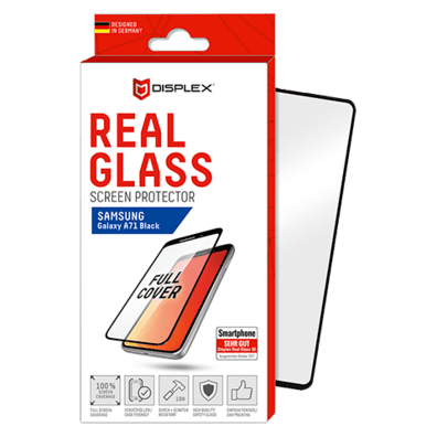 Samsung Galaxy A71 aizsargstikliņš (Displex Real Glass 3D Black) | Bite