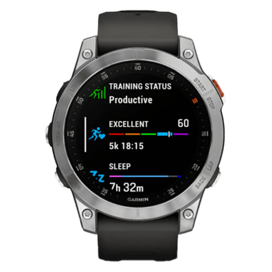 Garmin Epix 2 Stainles Steel Slate with Silicone Band Black | Bite