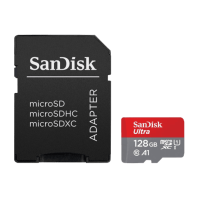 SanDisk Ultra MicroSDXC 128GB + SD Adap 140MB/s A1 Class 10 Black | Bite