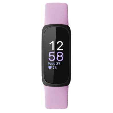 Fitbit Inspire 3 Fitness Tracker, Black/Lilac Bliss | Bite