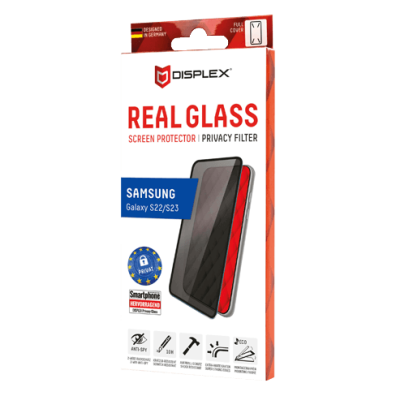 Samsung Galaxy S22/S23 Full Cover 3D Privacy Glass By Displex Black | Bite