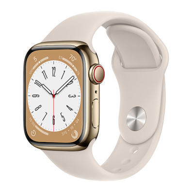 Apple Watch Series 8 GPS + Cellular 41mm Stainless Steel Case with Sport Band | Bite