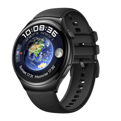 Huawei Watch 4 LTE (eSIM) Stainless Steel Black with Black Fluoroelastomer Strap (Archi-L19F) | Bite