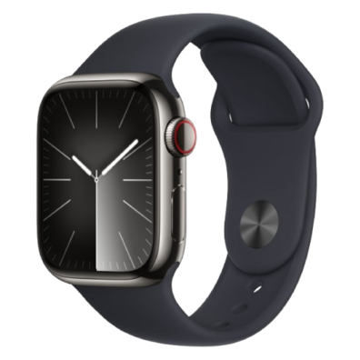 Apple Watch Series 9 GPS + Cellular 41mm Stainless Steel Case with Sport Band - S/M | Bite
