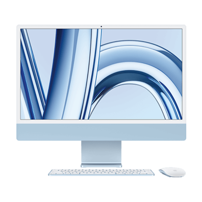 iMac 24" 4.5K Retina, Apple M3 8C CPU, 10C GPU/8GB/512GB SSD/Blue/INT MQRR3ZE/A | Bite