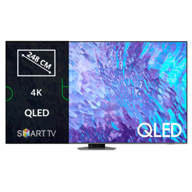 TV Set|SAMSUNG|98"|4K/Smart|QLED|3840x2160|Wireless LAN|Bluetooth|Tizen|Carbon Silver|QE98Q80CATXXH | Bite