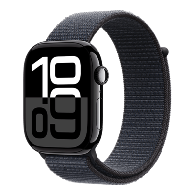 Apple Watch Series 10 GPS + Cellular 46mm Jet Black Aluminium Case with Ink Sport Loop | Bite