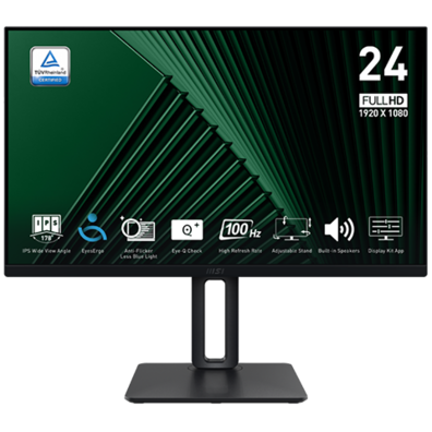 LCD Monitor|MSI|PRO MP245PG|23.8''|Business|Panel IPS|1920x1080|16:9|100Hz|Matte|1 ms|Swivel|Pivot|Height adjustable|Tilt|Colour Black|PROMP245PG | Bite