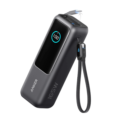 Anker Power Bank 25000 mAh, 165W, Built-In USB-C Black | Bite