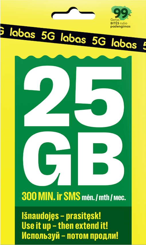 25 ГБ + 300 мин + 300 SMS