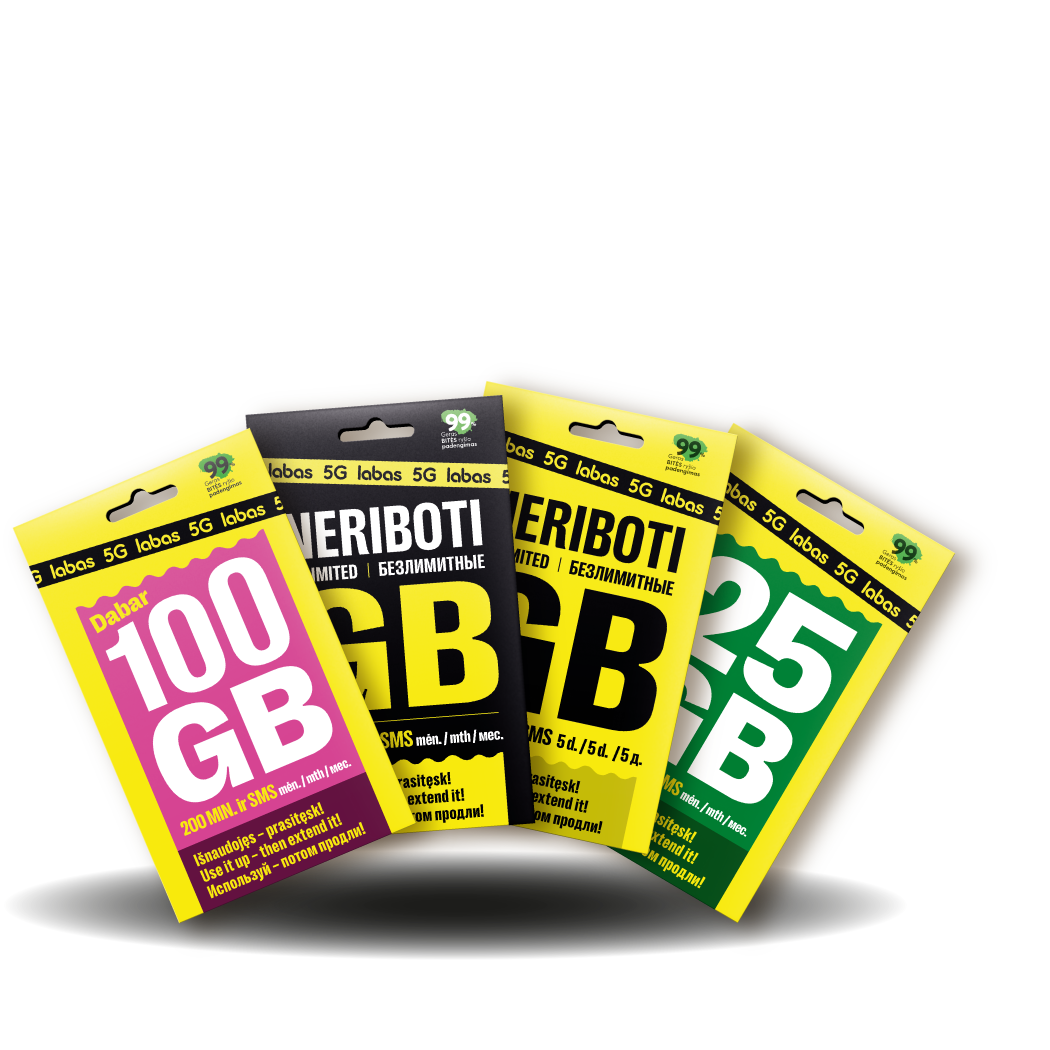 Kortelė 2 mėnesiams 20GB